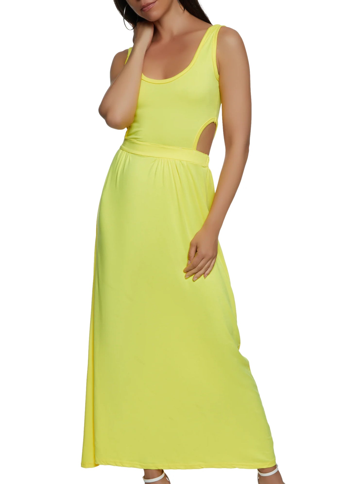 Cut Out Maxi Dress - Yellow